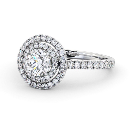  Halo Round Diamond Engagement Ring Platinum - Dilara ENRD247_WG_THUMB2 