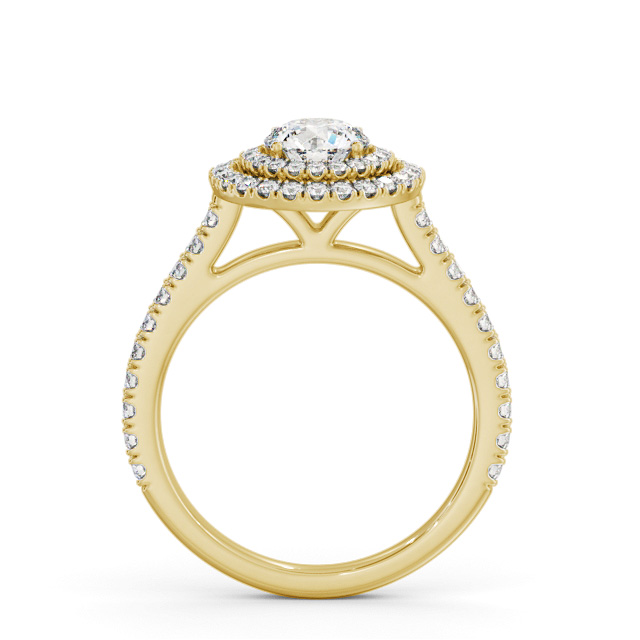 Halo Round Diamond Engagement Ring 18K Yellow Gold - Dilara ENRD247_YG_UP