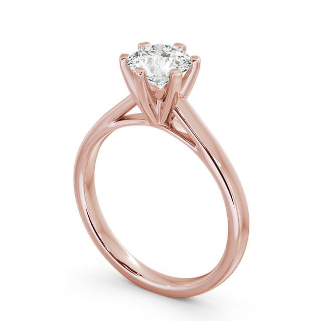 Round Diamond Engagement Ring 18K Rose Gold Solitaire - Dalmore