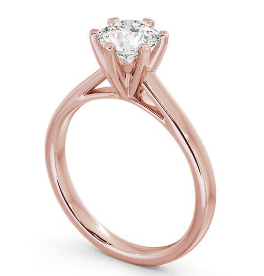 Round Diamond Cathedral Style Engagement Ring 18K Rose Gold Solitaire ENRD24_RG_THUMB1 