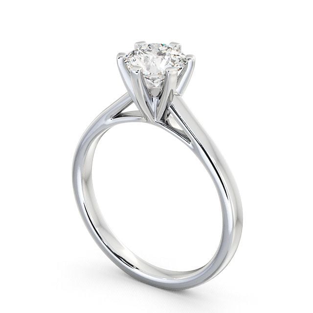 Round Diamond Engagement Ring 9K White Gold Solitaire - Dalmore