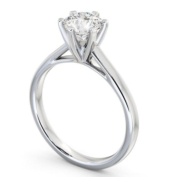 Round Diamond Cathedral Style Engagement Ring 18K White Gold Solitaire ENRD24_WG_THUMB1