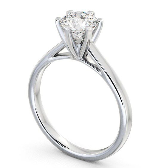 Round Diamond Cathedral Style Engagement Ring Platinum Solitaire ENRD24_WG_THUMB1 