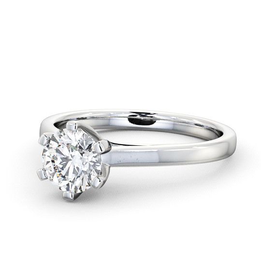  Round Diamond Engagement Ring Platinum Solitaire - Dalmore ENRD24_WG_THUMB2 