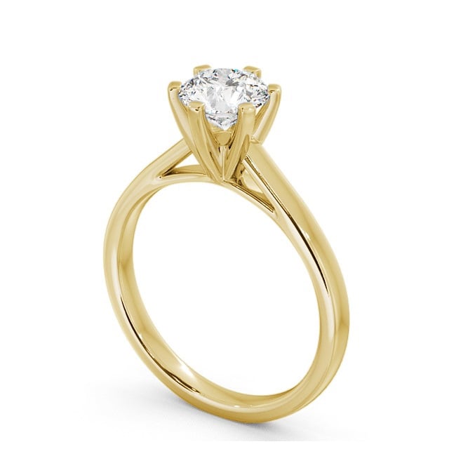 Round Diamond Engagement Ring 18K Yellow Gold Solitaire - Dalmore