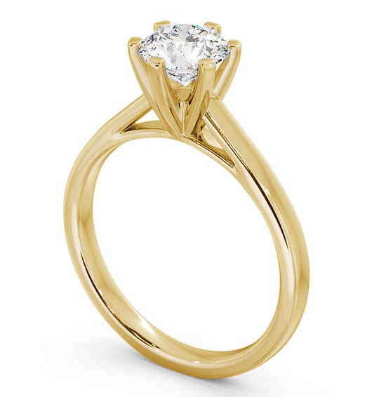 Round Diamond Cathedral Style Engagement Ring 18K Yellow Gold Solitaire ENRD24_YG_THUMB1.jpg 