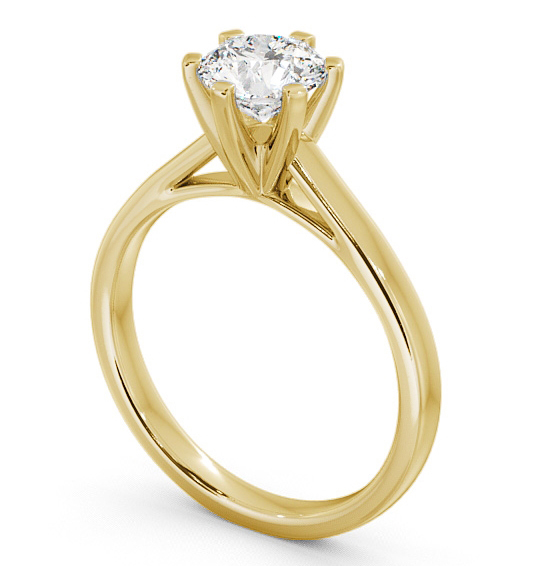 Round Diamond Cathedral Style Engagement Ring 18K Yellow Gold Solitaire ENRD24_YG_THUMB1.jpg