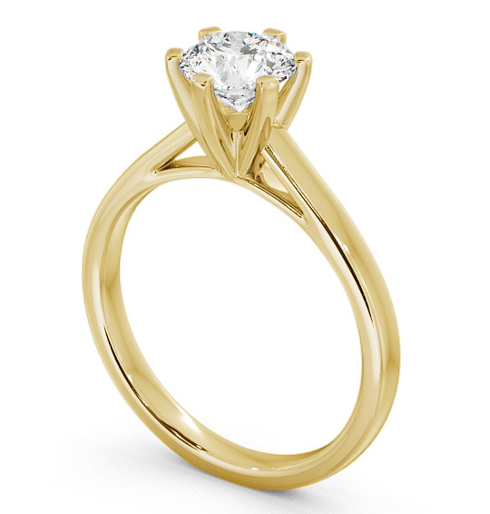 Round Diamond Cathedral Style Engagement Ring 9K Yellow Gold Solitaire ENRD24_YG_THUMB1_1.jpg 