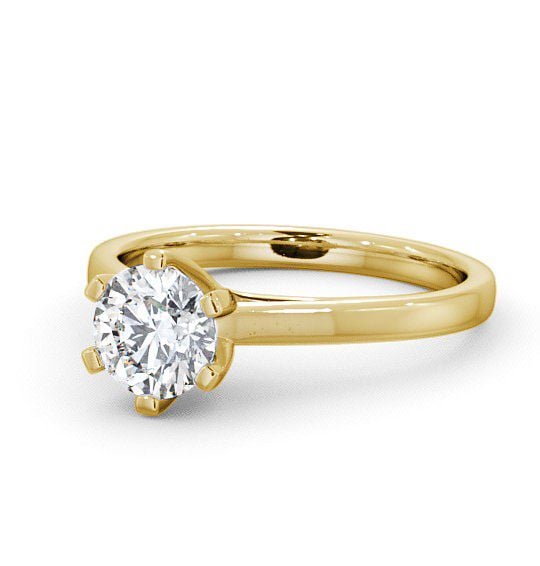 Round Diamond Cathedral Style Engagement Ring 18K Yellow Gold Solitaire ENRD24_YG_THUMB2 