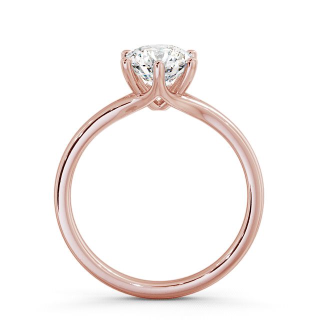Round Diamond Engagement Ring 9K Rose Gold Solitaire - Adlington ENRD25_RG_UP