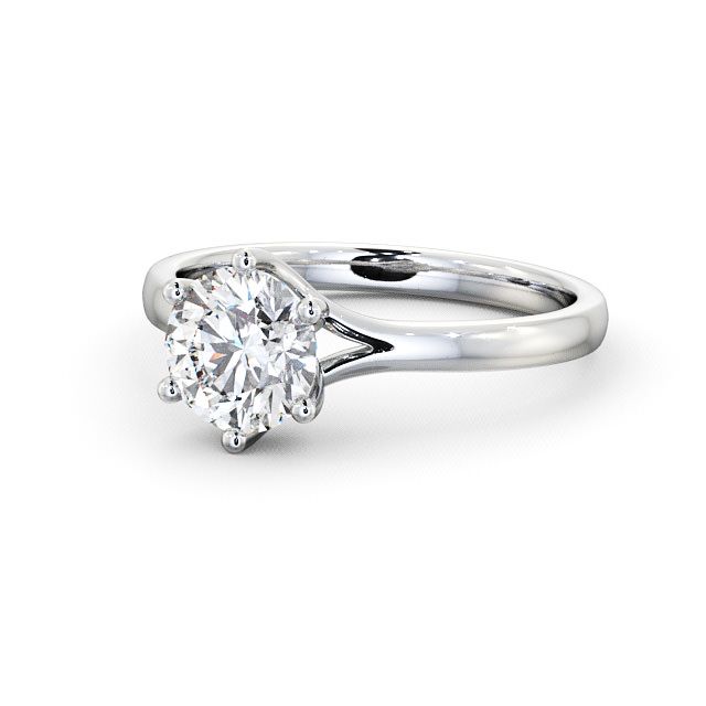 Round Diamond Engagement Ring Platinum Solitaire - Adlington ENRD25_WG_FLAT
