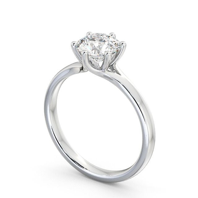 Round Diamond Engagement Ring Platinum Solitaire - Adlington ENRD25_WG_SIDE