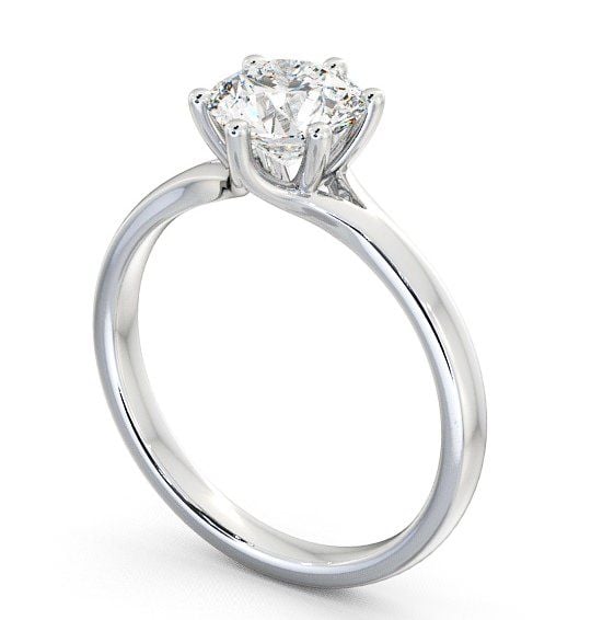  Round Diamond Engagement Ring 18K White Gold Solitaire - Adlington ENRD25_WG_THUMB1 