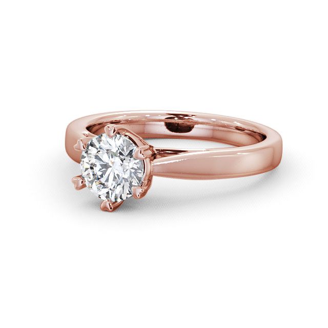 Round Diamond Engagement Ring 9K Rose Gold Solitaire - Epney ENRD26_RG_FLAT