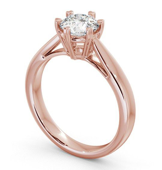 Round Diamond 6 Prong Engagement Ring 18K Rose Gold Solitaire ENRD26_RG_THUMB1 