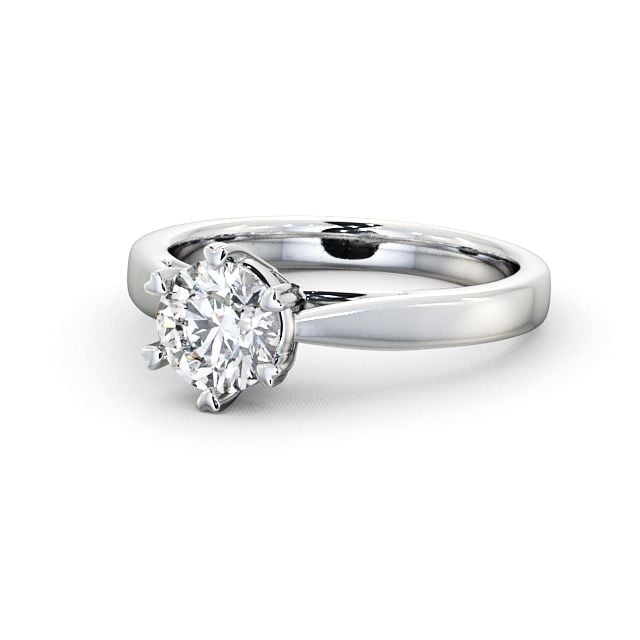 Round Diamond Engagement Ring 18K White Gold Solitaire - Epney ENRD26_WG_FLAT
