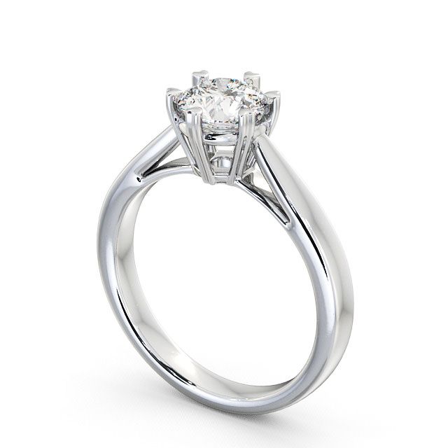 Round Diamond Engagement Ring 9K White Gold Solitaire - Epney ENRD26_WG_SIDE