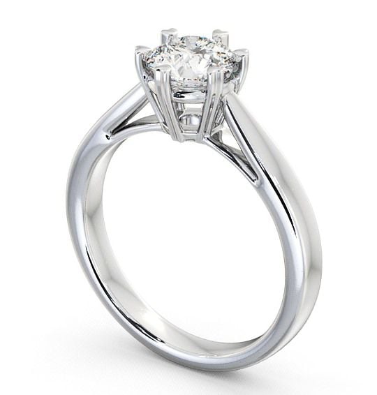 Round Diamond 6 Prong Engagement Ring 18K White Gold Solitaire ENRD26_WG_THUMB1