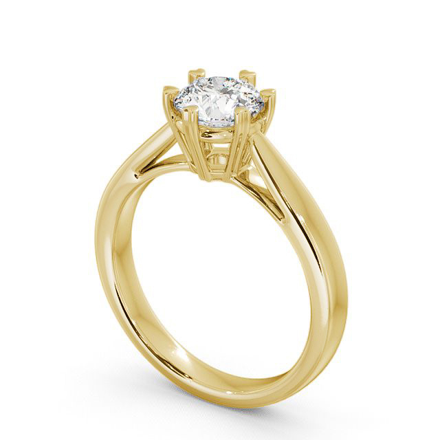 Round Diamond Engagement Ring 18K Yellow Gold Solitaire - Epney ENRD26_YG_SIDE