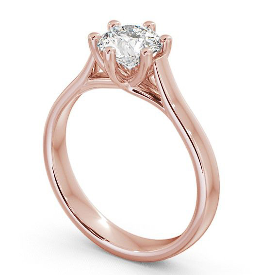 Round Diamond Raised Band Engagement Ring 18K Rose Gold Solitaire ENRD27_RG_THUMB1 