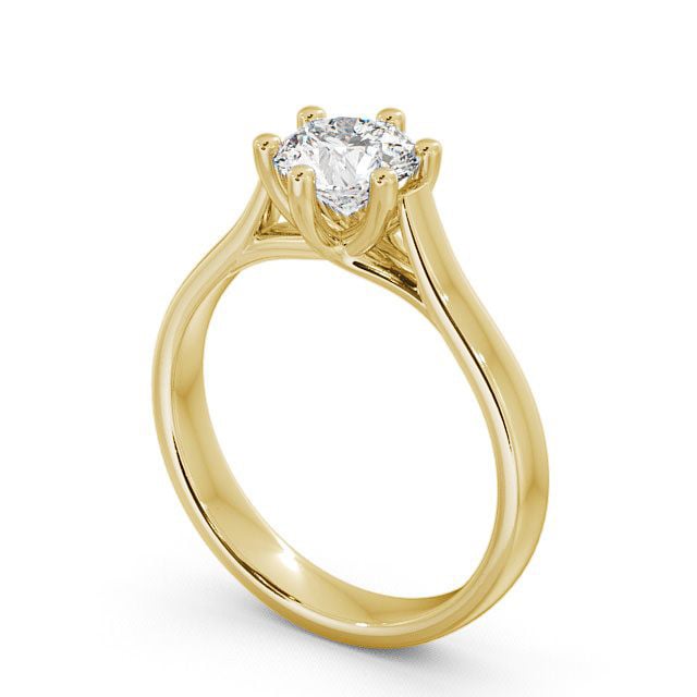 Round Diamond Engagement Ring 9K Yellow Gold Solitaire - Haigh ENRD27_YG_SIDE