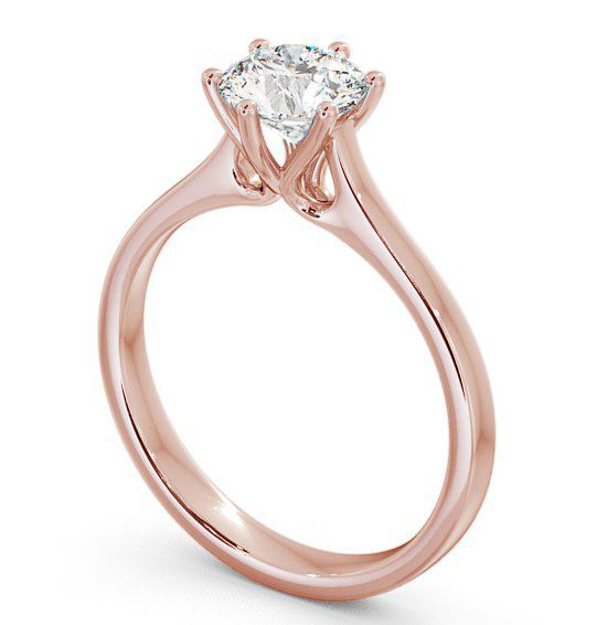 Round Diamond High Set Engagement Ring 9K Rose Gold Solitaire ENRD28_RG_THUMB1 