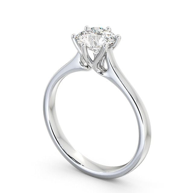 Round Diamond Engagement Ring 9K White Gold Solitaire - Hamsley ENRD28_WG_SIDE