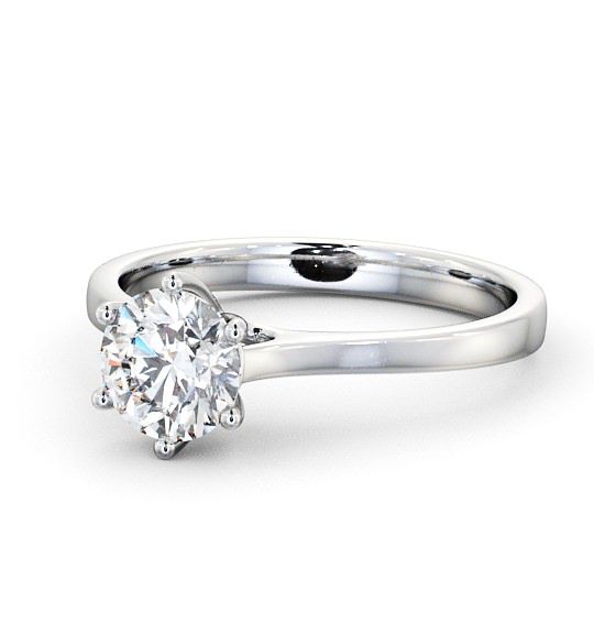 Round Diamond High Set Engagement Ring 18K White Gold Solitaire ENRD28_WG_THUMB2 