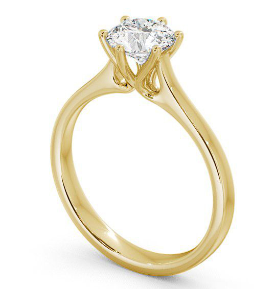 Round Diamond High Set Engagement Ring 18K Yellow Gold Solitaire ENRD28_YG_THUMB1
