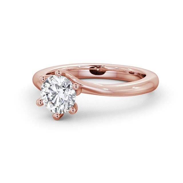 Round Diamond Engagement Ring 18K Rose Gold Solitaire - Laide ENRD29_RG_FLAT