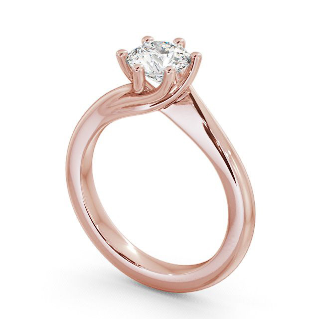 Round Diamond Engagement Ring 9K Rose Gold Solitaire - Laide ENRD29_RG_SIDE