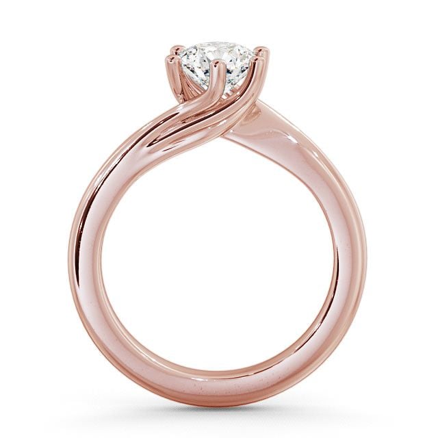 Round Diamond Engagement Ring 9K Rose Gold Solitaire - Laide ENRD29_RG_UP