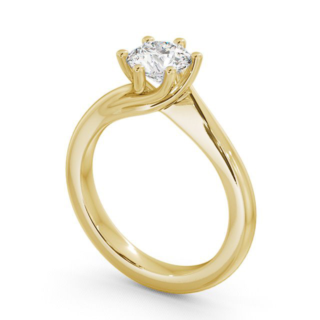 Round Diamond Engagement Ring 18K Yellow Gold Solitaire - Laide ENRD29_YG_SIDE