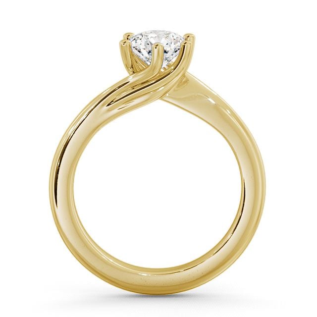Round Diamond Engagement Ring 9K Yellow Gold Solitaire - Laide ENRD29_YG_UP