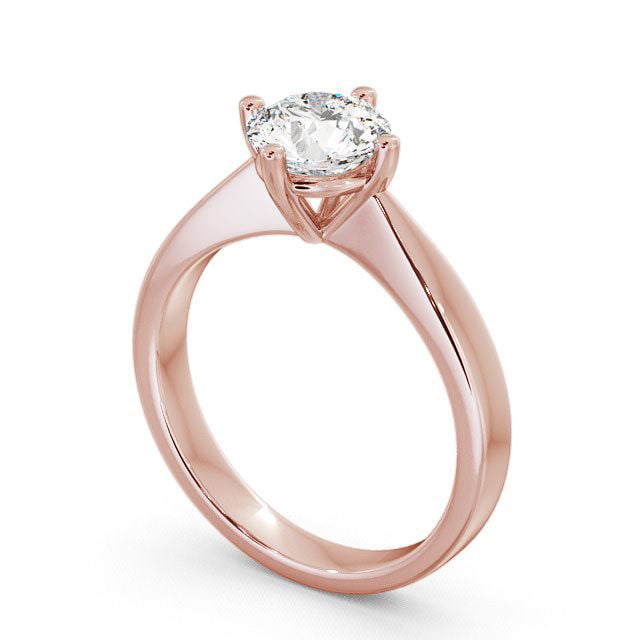 Round Diamond Engagement Ring 9K Rose Gold Solitaire - Elemore