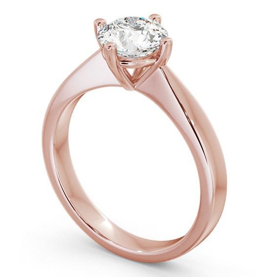 Round Diamond Rotated Head Engagement Ring 9K Rose Gold Solitaire ENRD2_RG_THUMB1