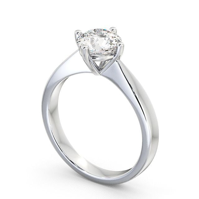 Round Diamond Engagement Ring Platinum Solitaire - Elemore ENRD2_WG_SIDE