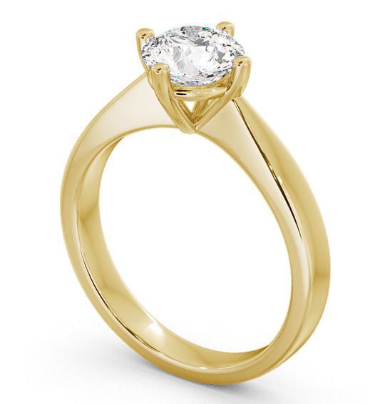 Round Diamond Engagement Ring 9K Yellow Gold Solitaire - Elemore ENRD2_YG_THUMB1