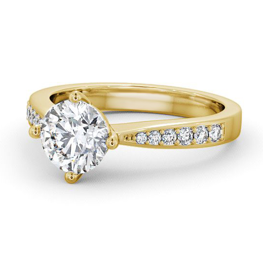 Amble Round Diamond Engagement Ring Side Stones Rotated Head ENRD2S_YG_THUMB2 