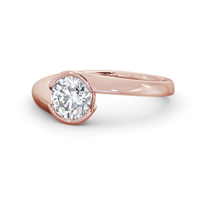 Round Diamond Engagement Ring 18K Rose Gold Solitaire - Oscroft ENRD30_RG_FLAT