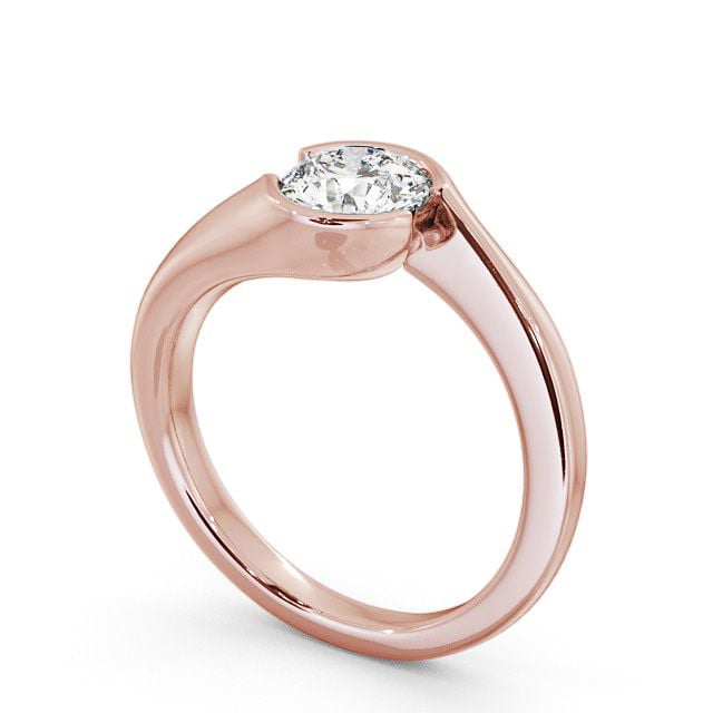 Round Diamond Engagement Ring 18K Rose Gold Solitaire - Oscroft ENRD30_RG_SIDE
