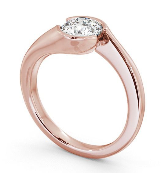 Round Diamond Split Bezel Engagement Ring 18K Rose Gold Solitaire ENRD30_RG_THUMB1