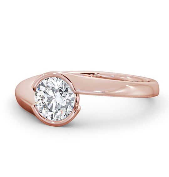 Round Diamond Split Bezel Engagement Ring 18K Rose Gold Solitaire ENRD30_RG_THUMB2 
