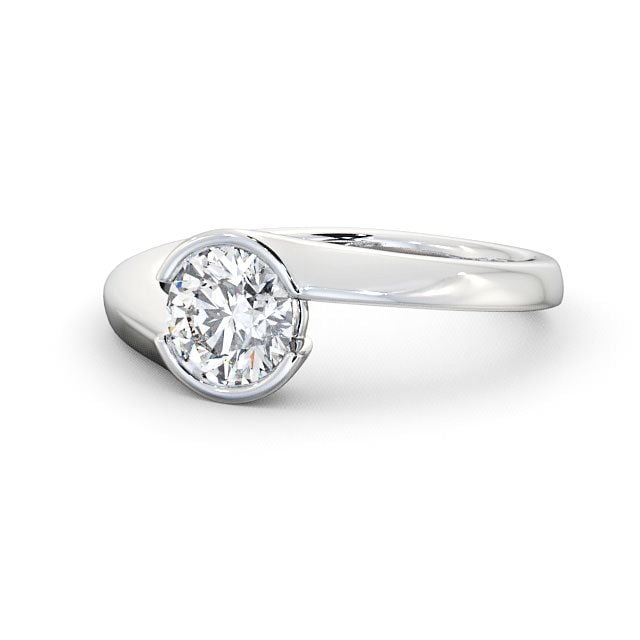 Round Diamond Engagement Ring 18K White Gold Solitaire - Oscroft ENRD30_WG_FLAT
