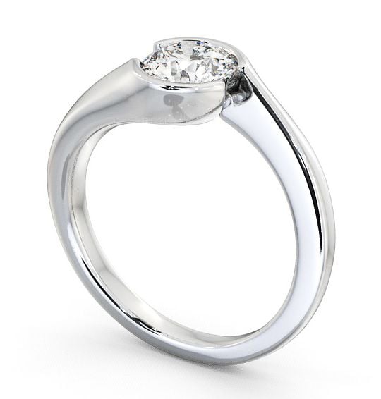 Round Diamond Split Bezel Engagement Ring 9K White Gold Solitaire ENRD30_WG_THUMB1