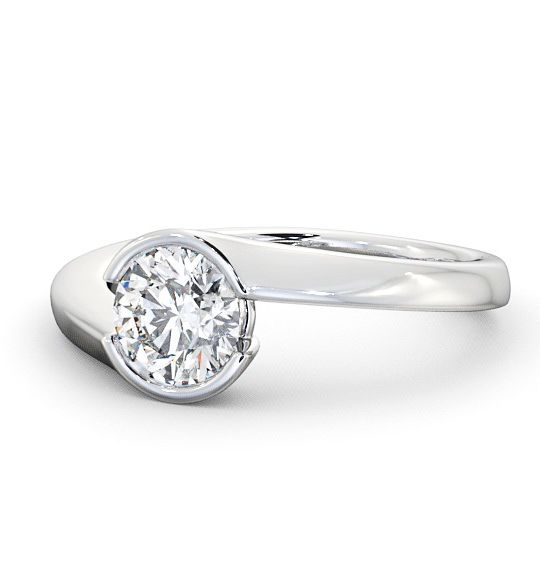 Round Diamond Split Bezel Engagement Ring 18K White Gold Solitaire ENRD30_WG_THUMB2 