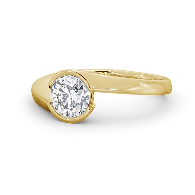 Round Diamond Engagement Ring 9K Yellow Gold Solitaire - Oscroft ENRD30_YG_FLAT