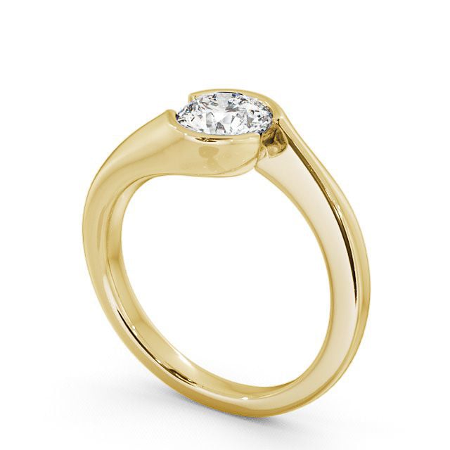 Round Diamond Engagement Ring 18K Yellow Gold Solitaire - Oscroft ENRD30_YG_SIDE