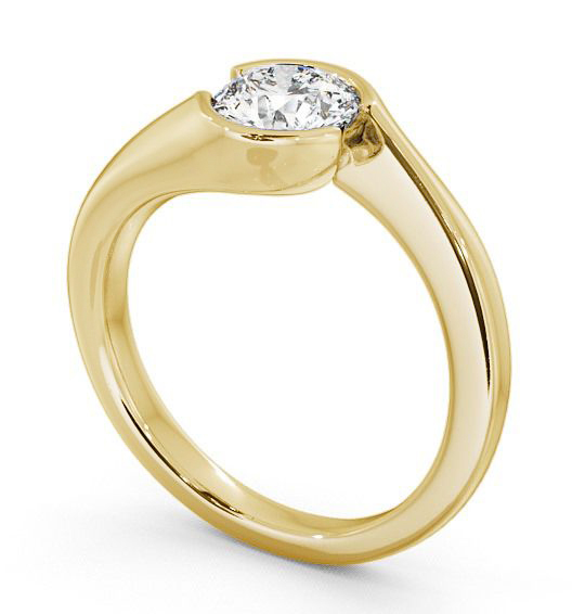 Round Diamond Split Bezel Engagement Ring 9K Yellow Gold Solitaire ENRD30_YG_THUMB1 