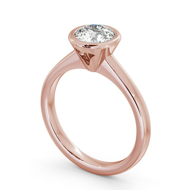 Round Diamond Engagement Ring 9K Rose Gold Solitaire - Priory ENRD31_RG_SIDE